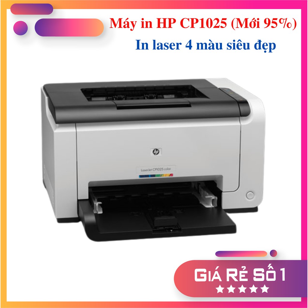 Máy in laser màu hp cp1025 - in laser 4 màu - đơn chức năng - hộp mực mới đủ phụ kiện - bảo hành 3 tháng