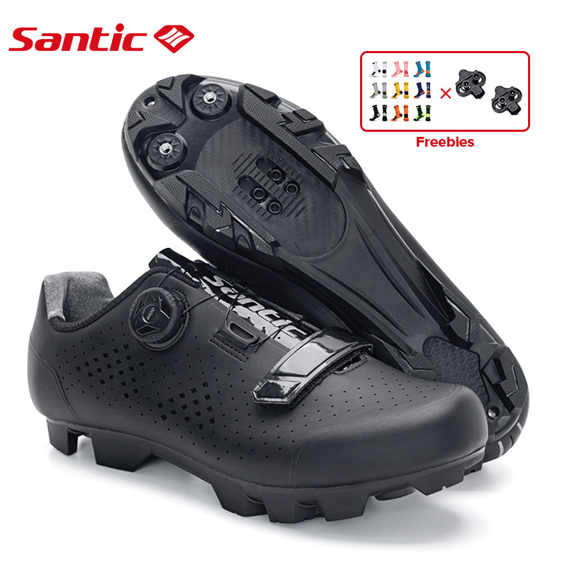 Santic Giày Đạp Xe Nam Giày MTB Giày Có Chốt SPD Chống Trượt Thoáng Khí Hệ Thống Dây Quấn ATOP Reel Knob MN1128