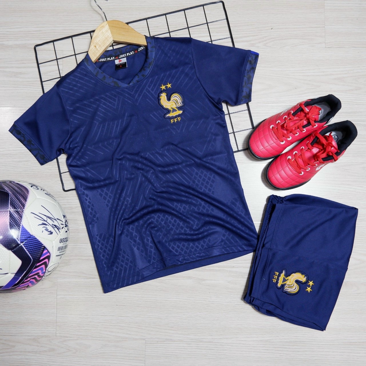 Bộ Quần Áo Bóng Đá Đội Tuyển Pháp 2024 Áo Đá Banh Trẻ Em