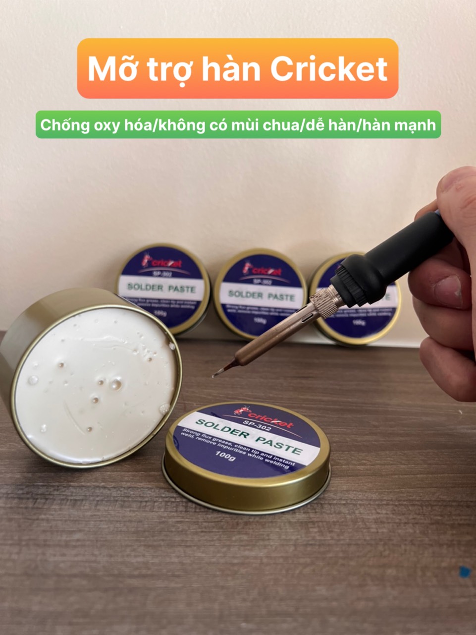 Mỡ trợ hàn Cricket siêu bám dính