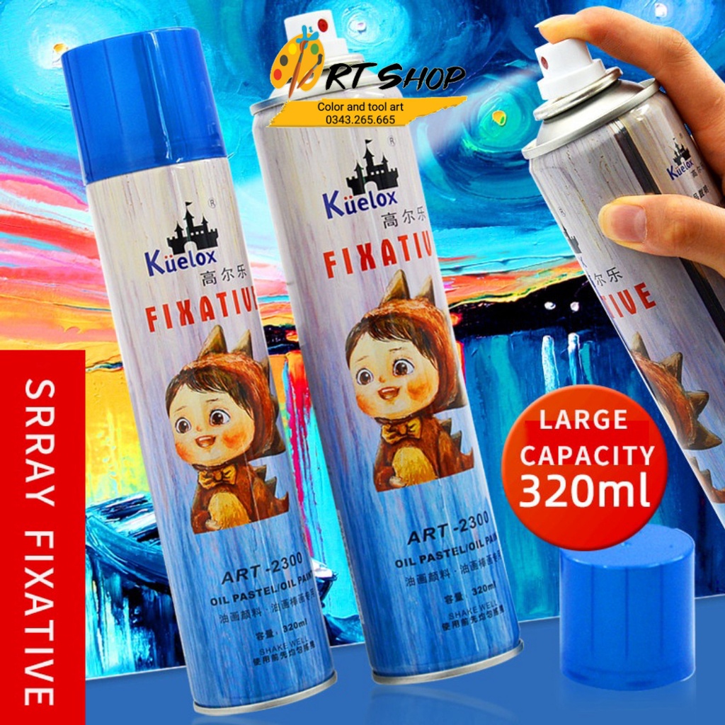 Xịt bảo quản tranh kuelox sơn dầu / sáp dầu kuelox 320ml