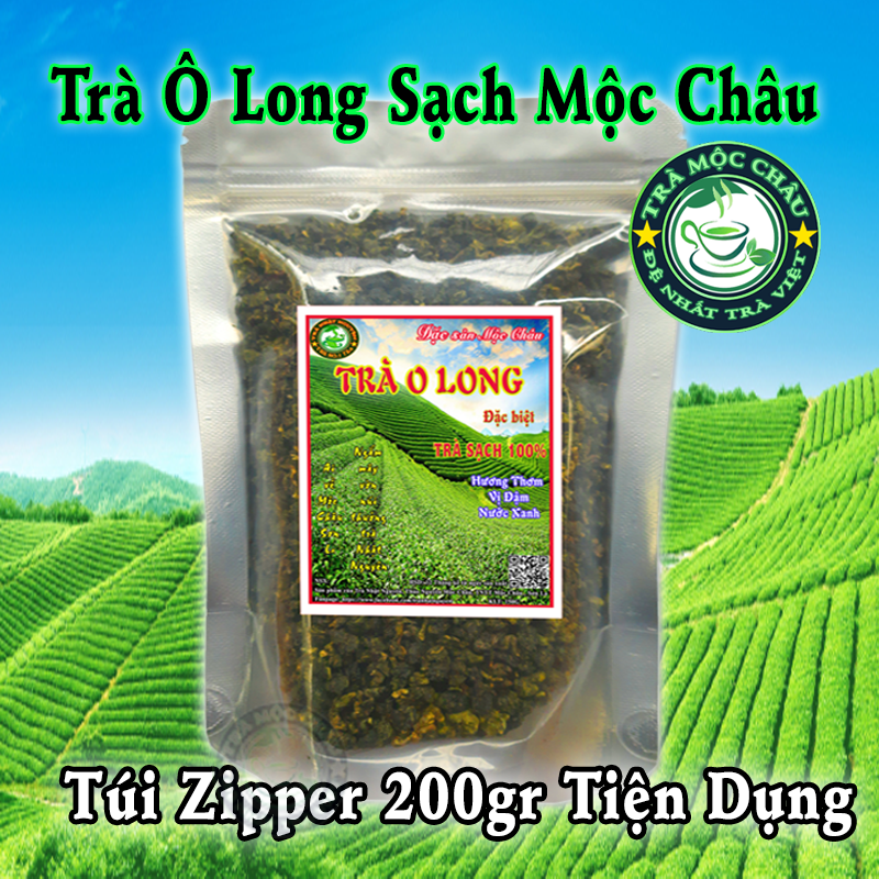 Trà ô long sạch mộc châu 200g - trà mộc châu đặc sản - nước trà xanh hương trà thơm