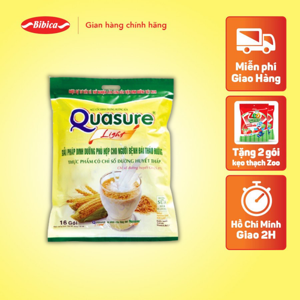 Túi Ngũ Cốc Quasure Light Sữa Bibica 400g - Thực phẩm dành cho người ăn kiêng, tiểu đường