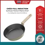 Chảo full-induction SUNHOUSE TITANIUM PLASMA ST20-24-26-28P - Chống dính chuẩn Thụy Sĩ -  Đáy từ siêu nhạy - Dùng mọi loại bếp