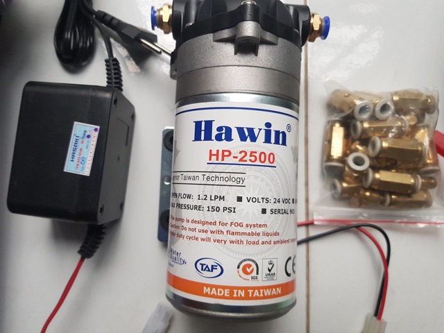 Bộ phun sương hawin hp-2500 đài loan loại tốt 5 béc 10m dây