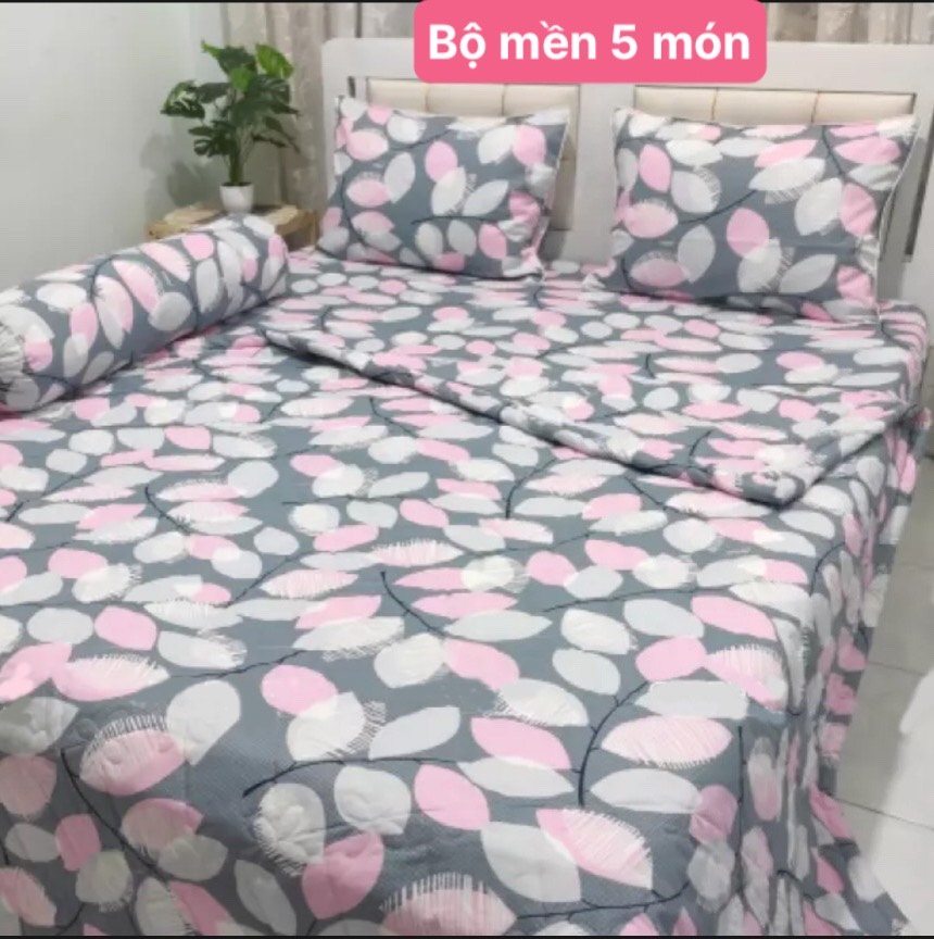 [HCM]Bộ Drap Cotton Thắng Lợi Kèm Mền Chần Gòn { 5 món} 1 hoặc chăn lẻ  CHUẪN LOGO /