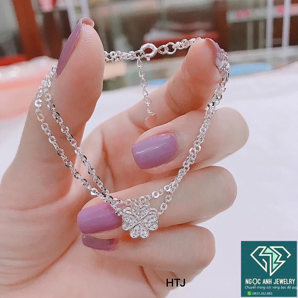 Lắc tay cỏ 4 lá bạc ta-Shop Bạc Ngọc Anh