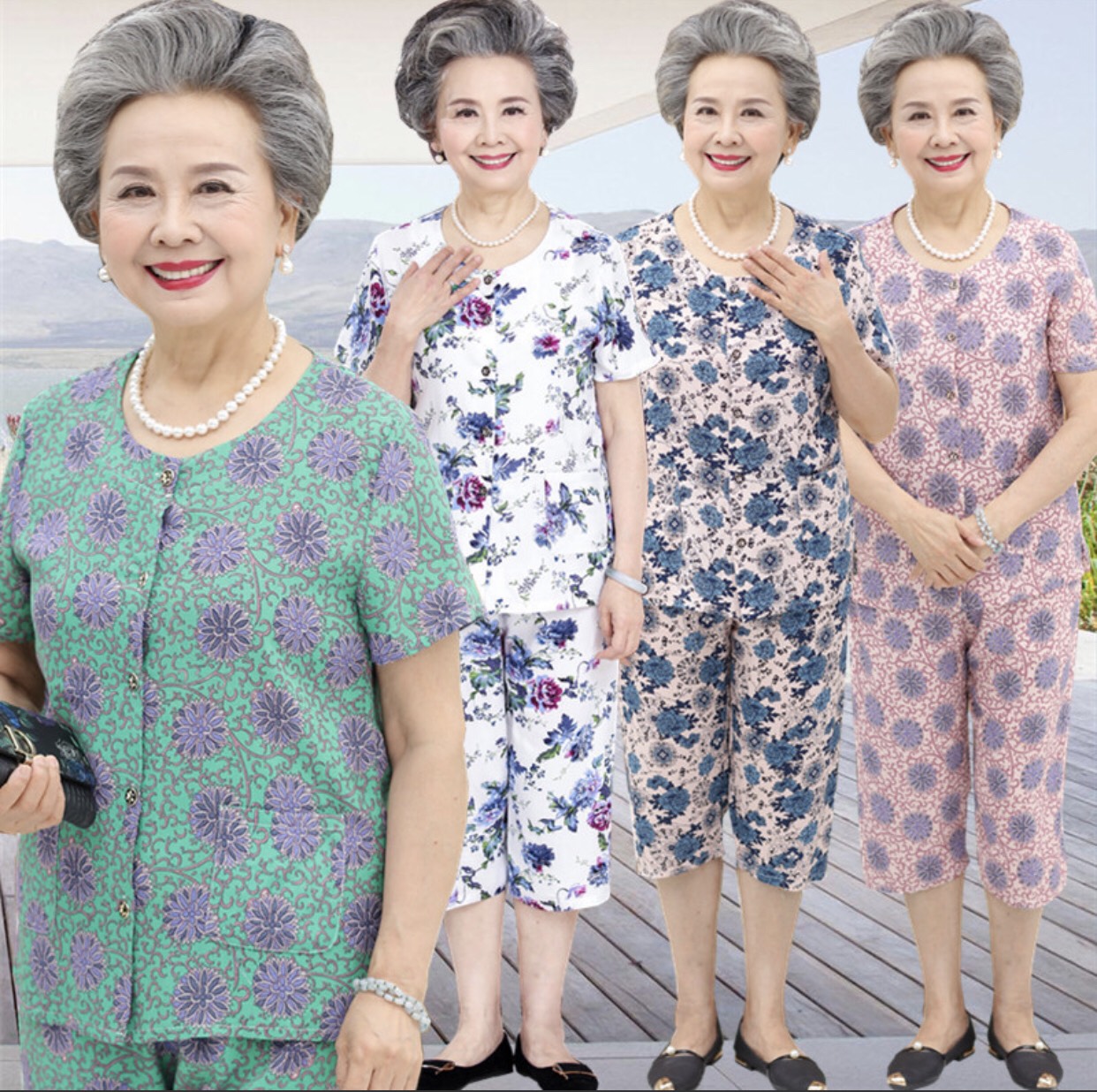Đồ bộ lanh trung niên, bộ nữ trung niên quần lửng, đồ mặc nhà cho người trung niên chất lanh , đồ bộ bigsize chất vải mát vẻ