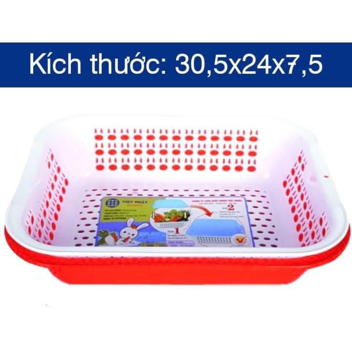 Bộ rổ nhà bếp hình chữ nhật Nhựa Việt Nhật 3266