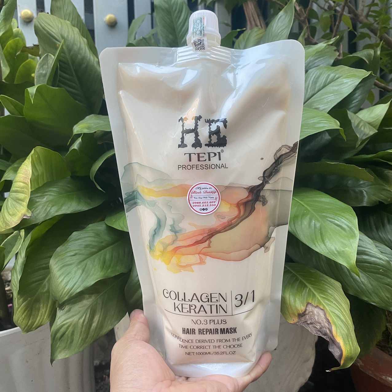 Kem ủ tóc siêu phục hồi HE TEPI COLLAGEN KERATIN Hair Repair Mask 1000ml NEW