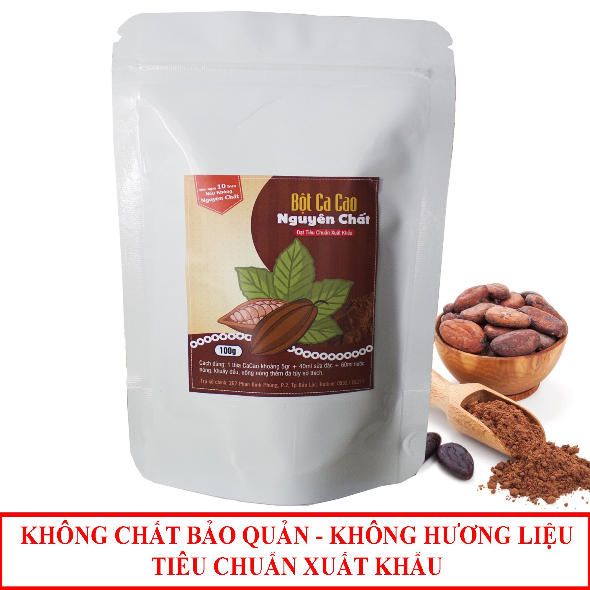 Bột ca cao nguyên chất 200gr - không chât bảo quản, không chất tạo màu, cam kết đổi trả nếu không hài lòng