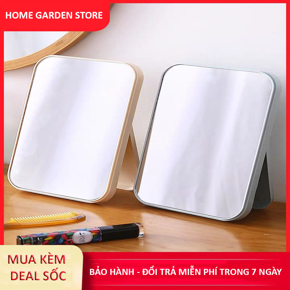 Gương Trang Điểm Một Mặt Để Bàn - Gương Soi Trang Điểm Công Chúa Hình Chữ Nhật Tiện Lợi SKU02