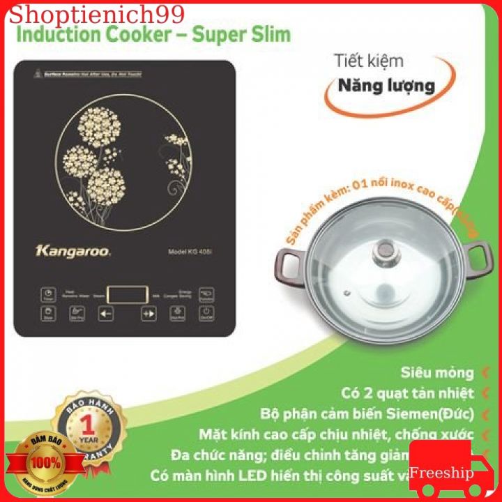 Bếp từ đơn kangaroo kg-416i tặng kèm nồi inox cao cấp