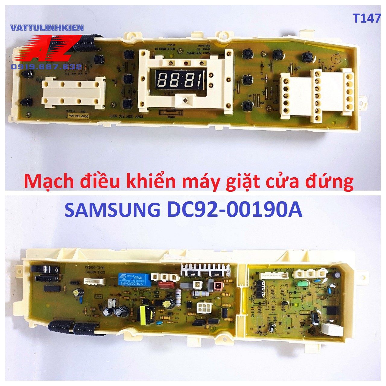 Mạch máy giặt samsung cửa đứng 2 mảnh dc92-00190a + dc41-00078