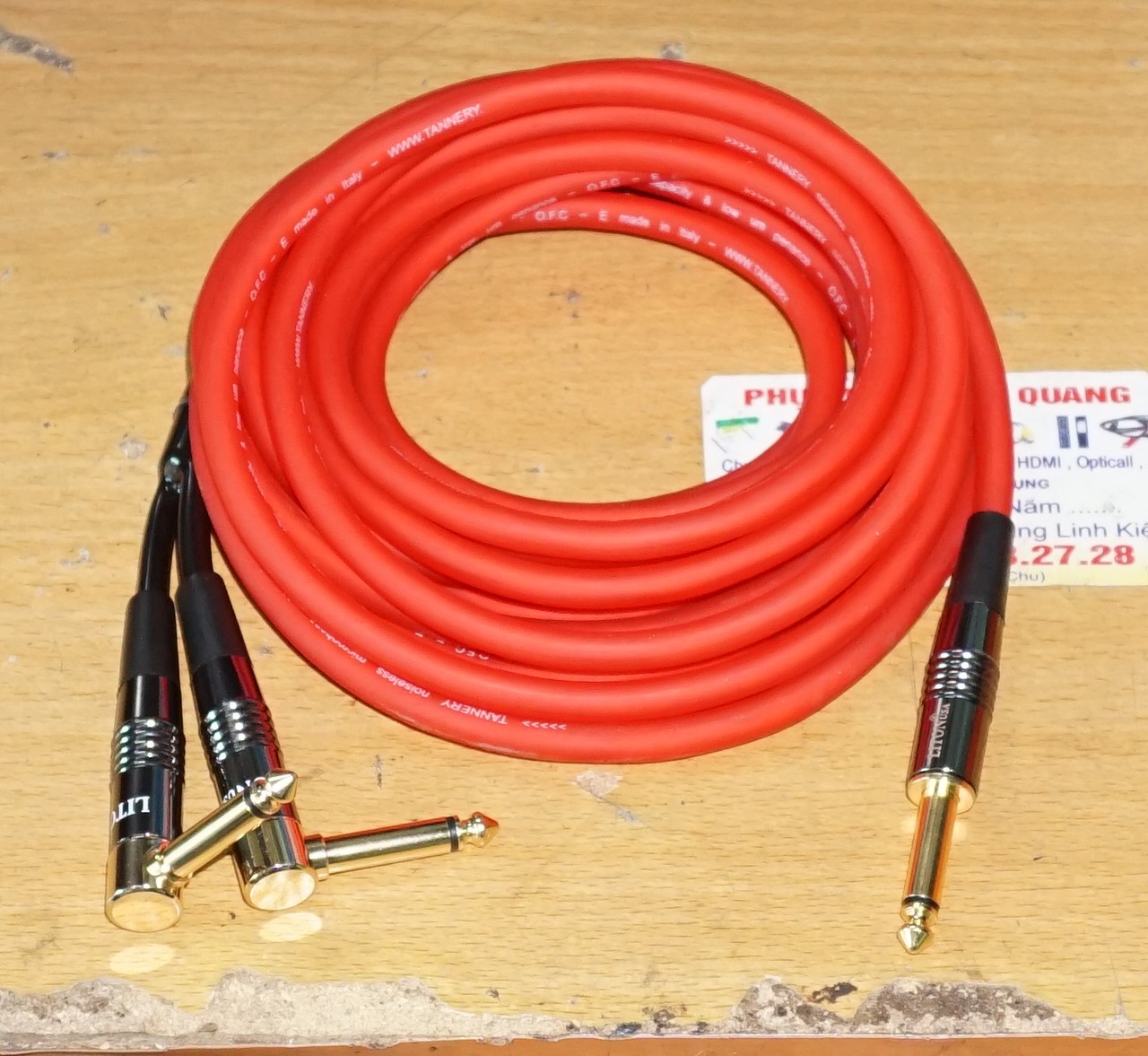 Dây 1 đầu 6ly ra 2 đầu 6ly dài 5m , dây tốt jack tốt hàng y hình