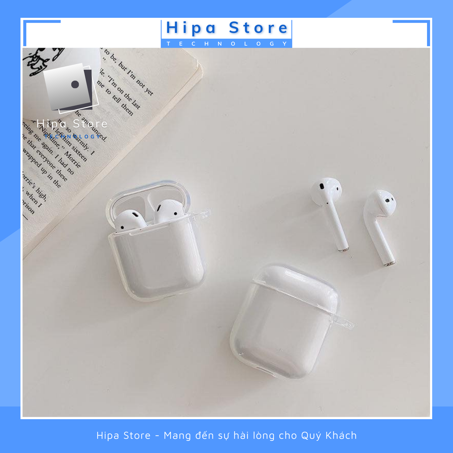Vỏ bảo vệ airpods 1/2 - case airpods trong | hipa store
