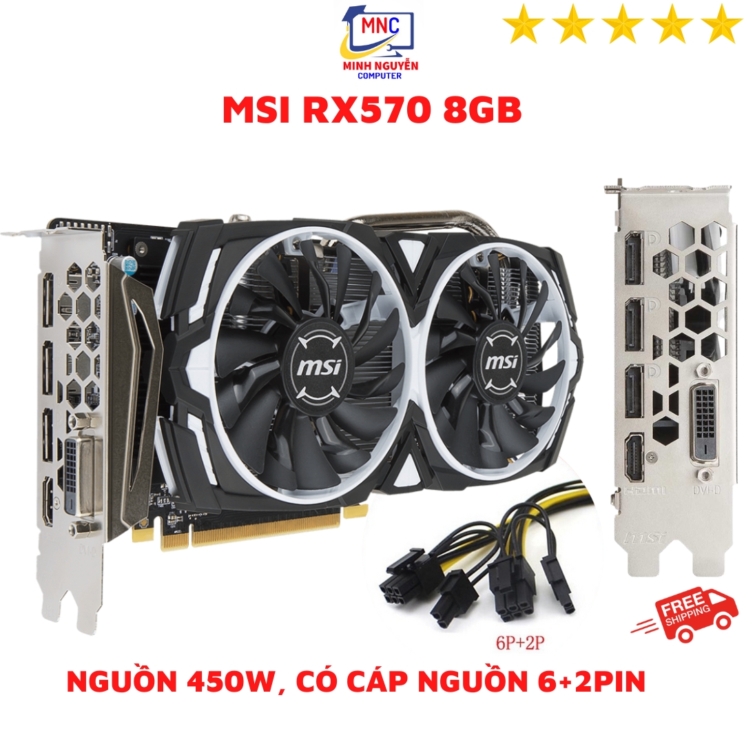 Card màn hình msi rx580 8gb 256bit ddr5 - đẹp như mới