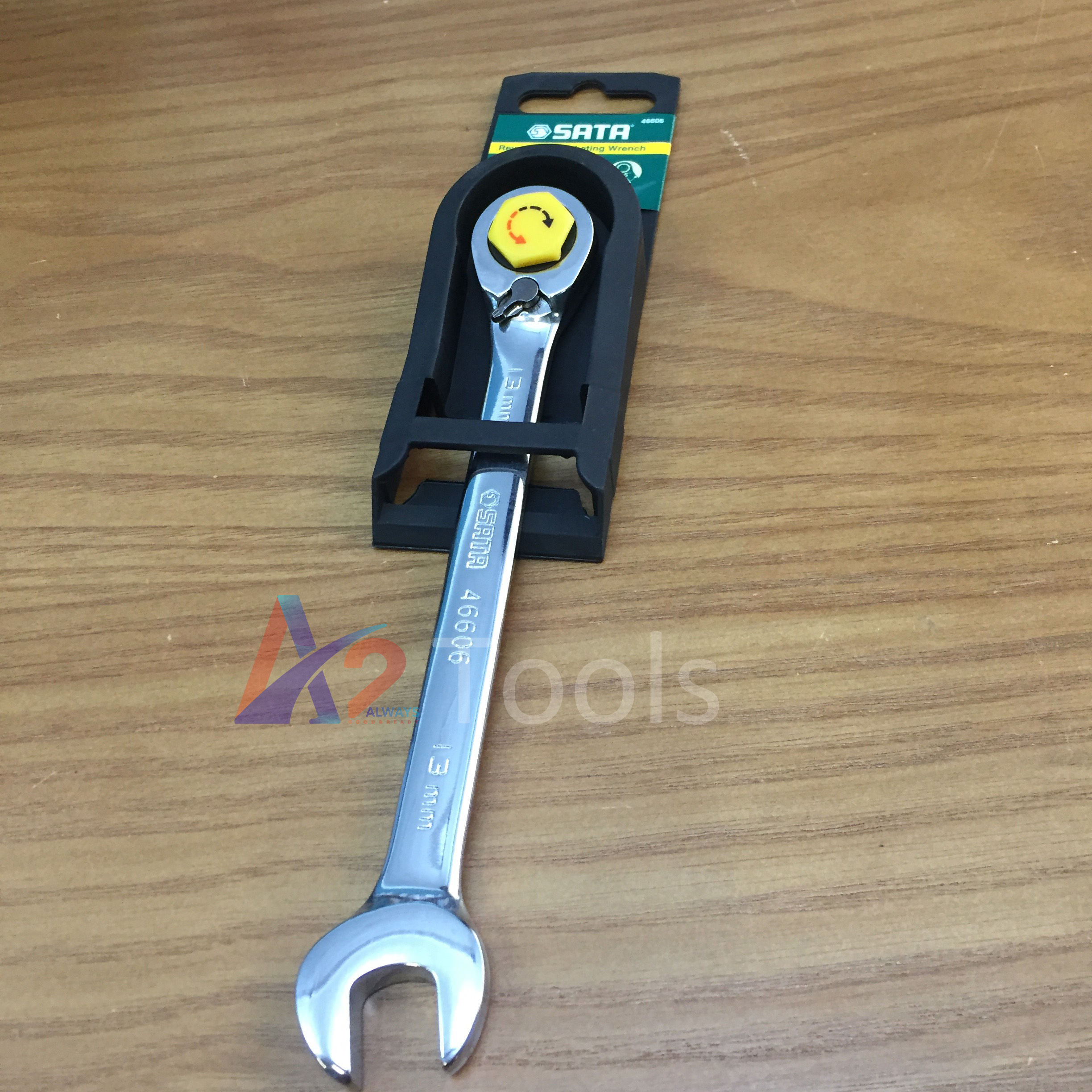 Cờ lê vòng miệng tự động đảo chiều sata 13mm 46606