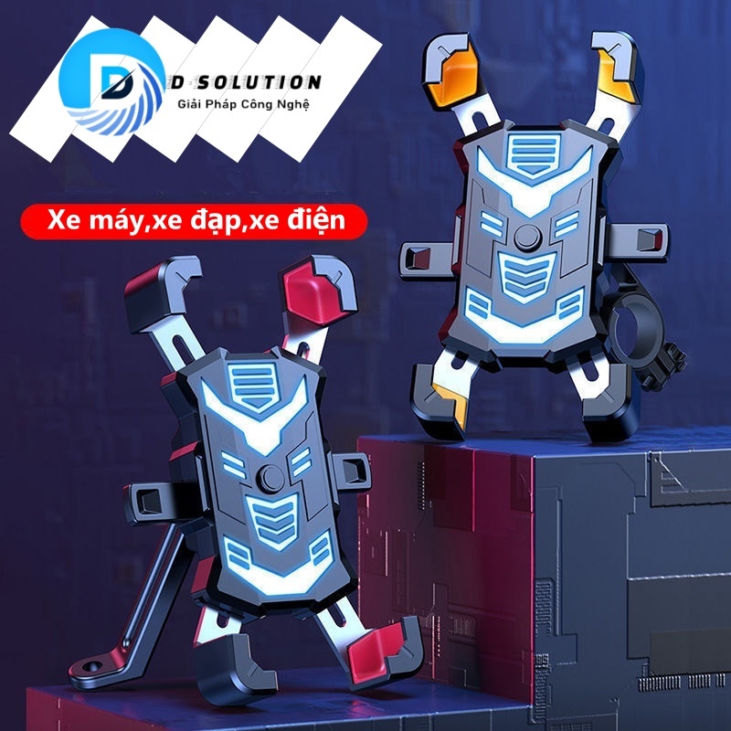 Giá đỡ điện thoại xe máy xe đạp chống rung kẹp gắn 360 độ - chân kim loại chắc chắn