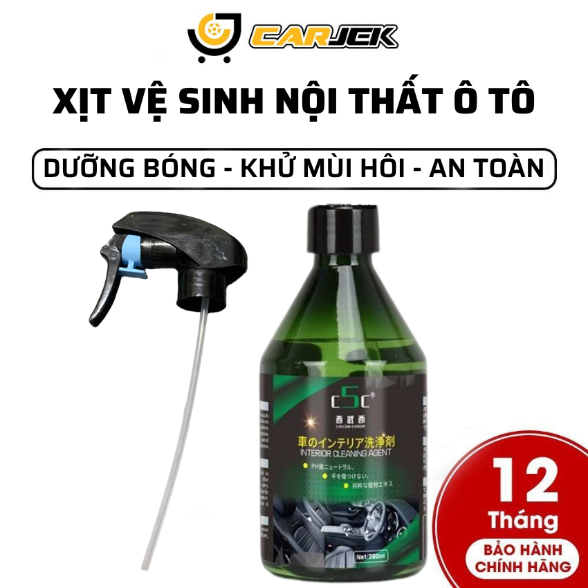 Chai xịt vệ sinh nội thất ô tô ghế da C5C tẩy vết ố bẩn lâu ngày bám trên da và nhựa trên nội thất dưỡng bóng nội thất nhìn như mới dung dịch vệ sinh nội thất ô tô