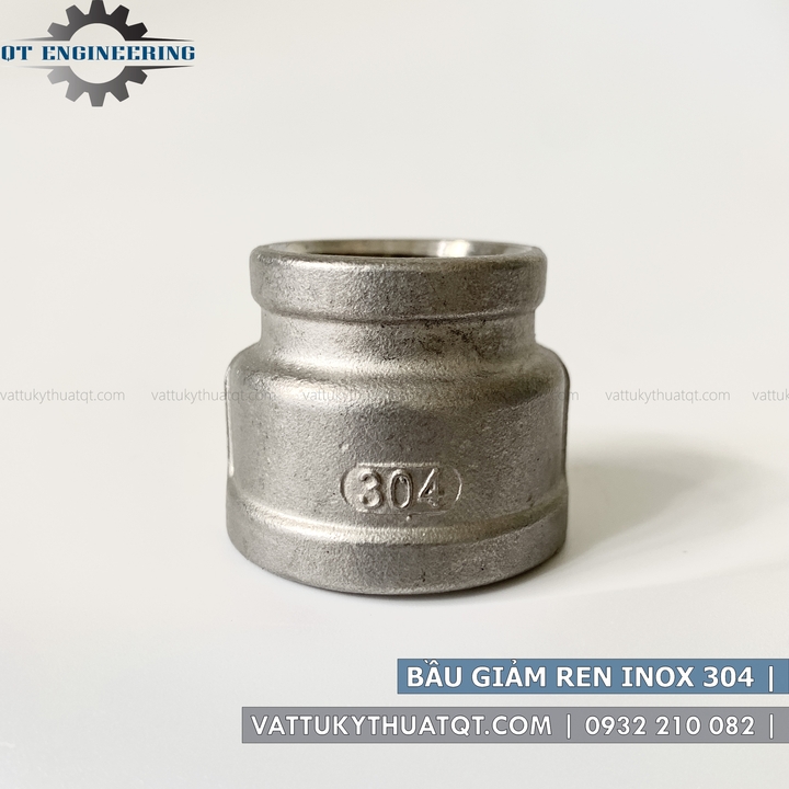 Bầu giảm ren inox 304 | phi 42,49,60,76 | vattukythuatqt.com