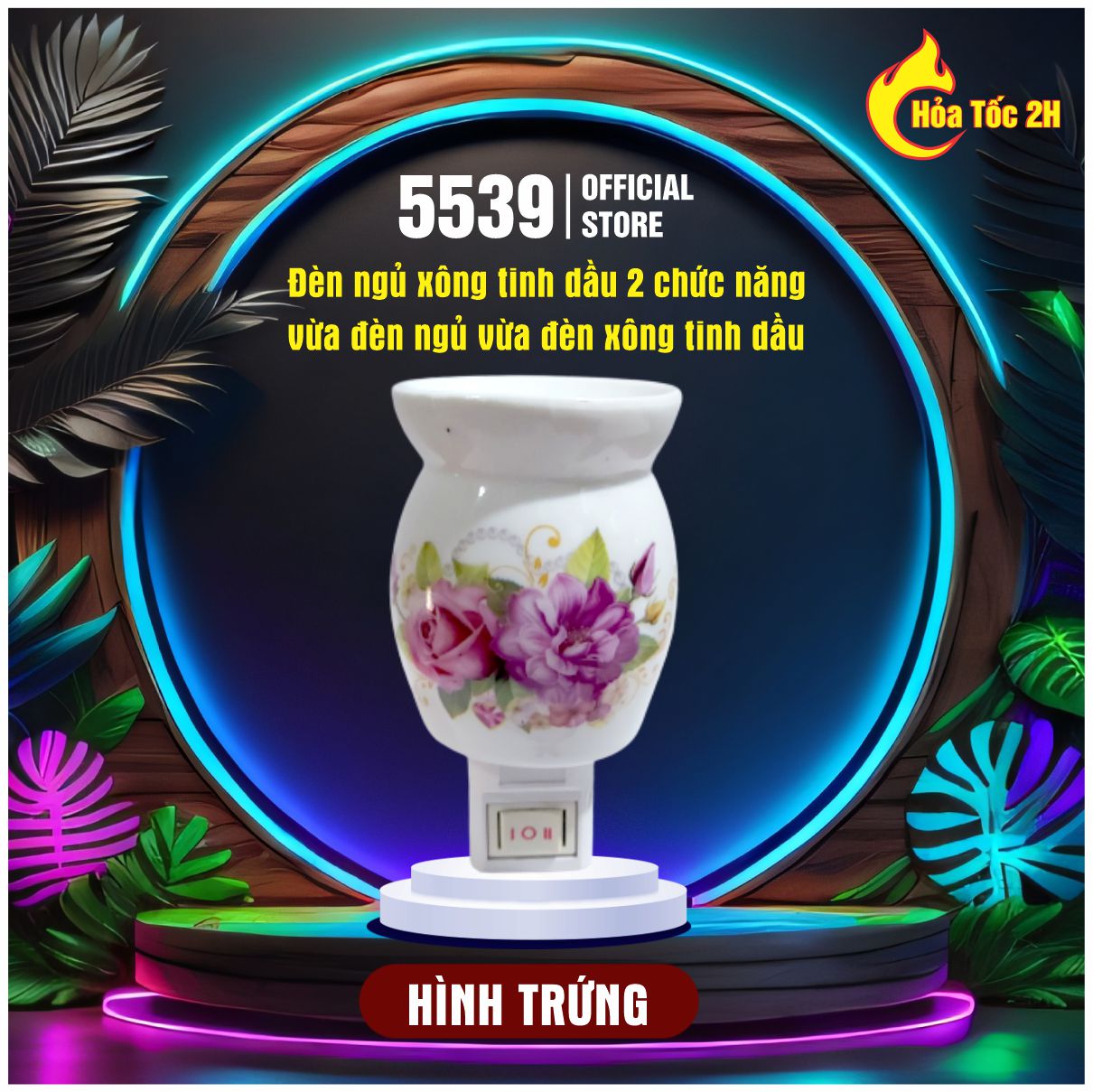 Đèn ngủ xông tinh dầu đuổi muỗi, đèn ngủ xông tinh dầu cắm tường mini chất liệu gốm sứ cao cấp vừa đèn ngủ vừa đèn xông tinh dầu - Shop 5539