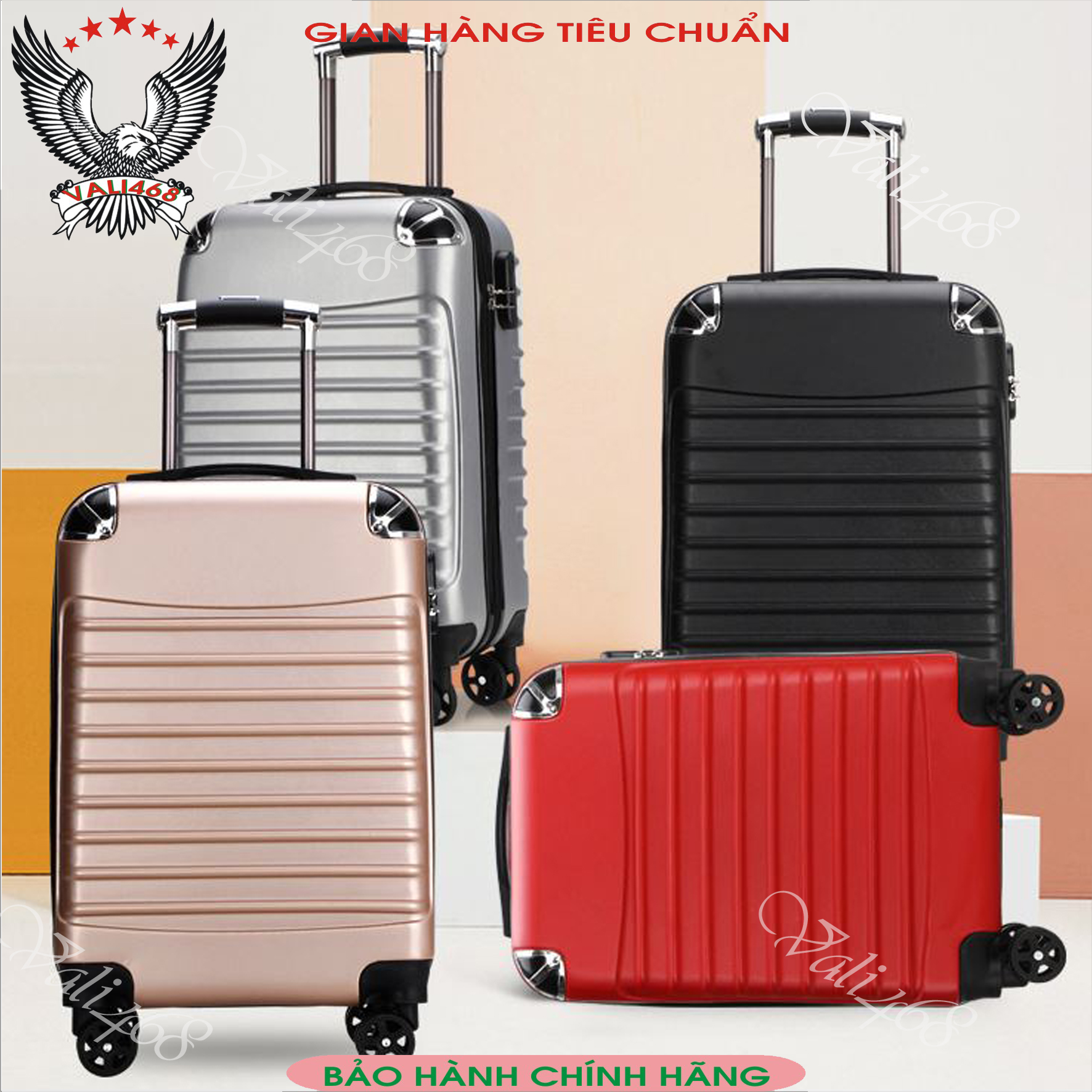 Vali du lịch nhựa kéo nhập khẩu siêu bền SIZE 20inch- 24 inch. Vali bo góc thể hiện cá tính, trẻ trung. Đầy đủ màu sắc