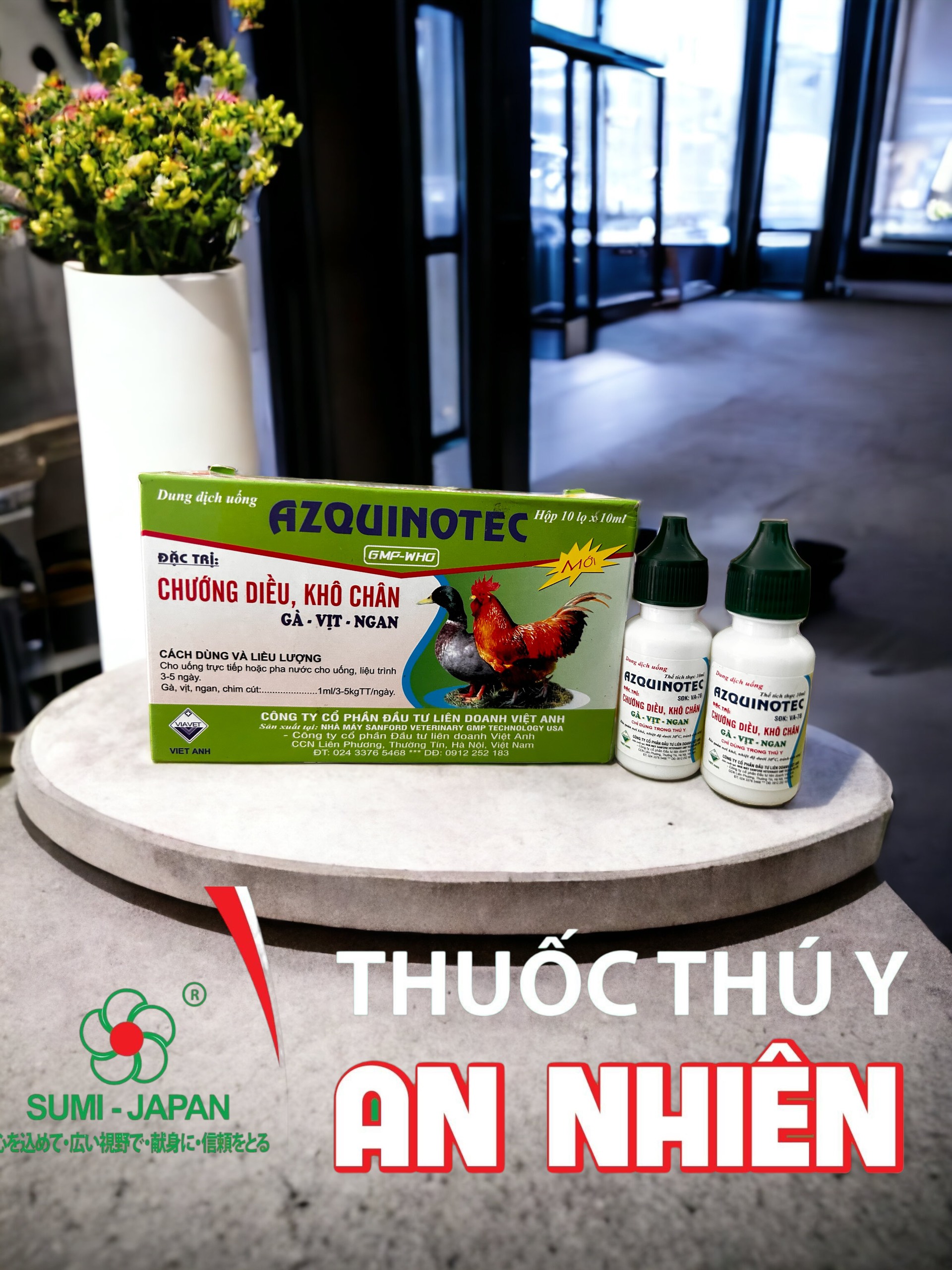 AZQUINOTEC - NHỎ CHƯỚNG DIỀU, KHÔ CHÂN GÀ VỊT 10MLx 1 LỌ