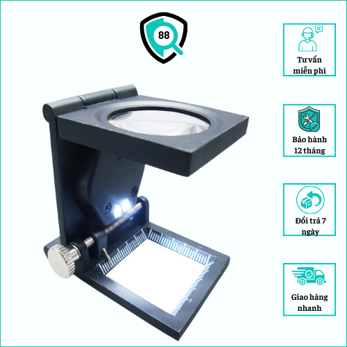 Kính lúp để bàn 10x có thước đo, có đèn led vô cùng tiện ích