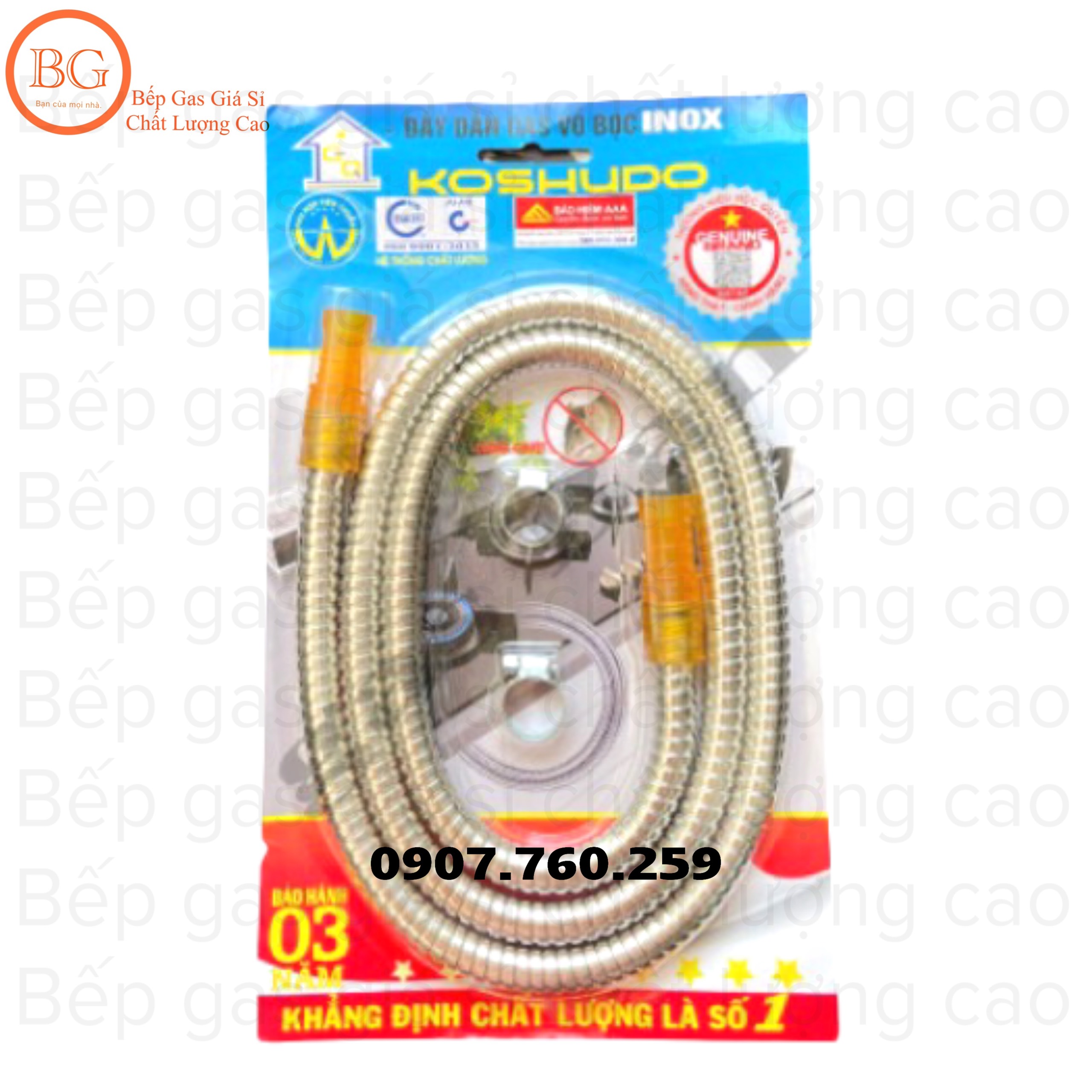 [HCM] Dây Dẫn Gas Vỏ Bọc Inox Koshudo