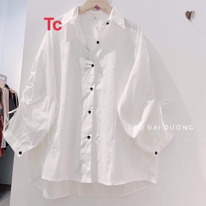 Áo sơ mi nữ dáng rộng tay rút cực xinh, minhquang2017