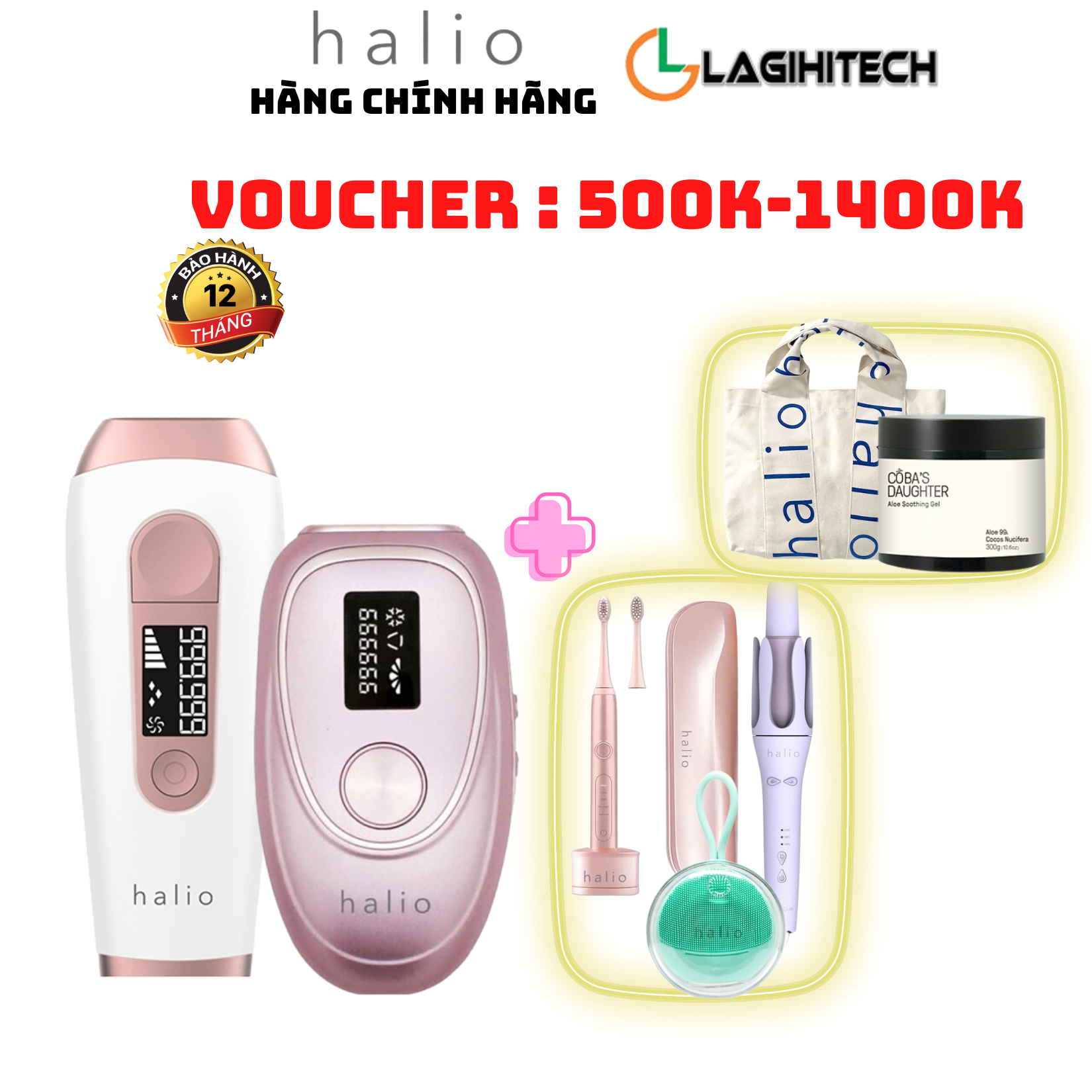 Máy Triệt Lông Lạnh Cá Nhân Halio IPL Cooling Hair Removal Device và Halio IPL Hair Removal Device Bảo hành 1 năm