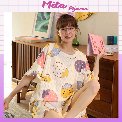 Đồ bộ pijama nữ cao cấp tay ngắn mặc nhà cotton siêu cute dễ thương – CTN1Mita