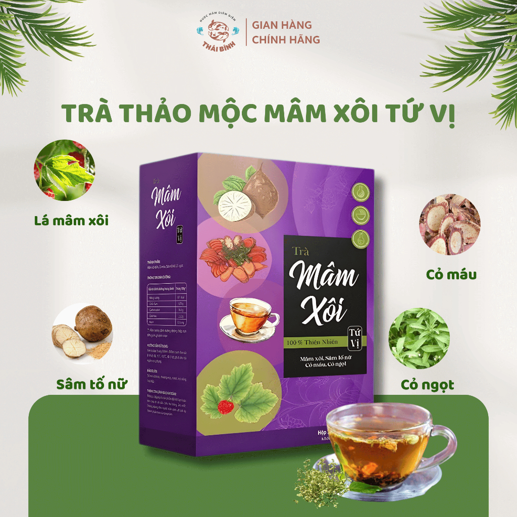 Trà túi lọc mâm xôi( Trà mâm xôi tứ vị) - Hộp 20 gói 4g