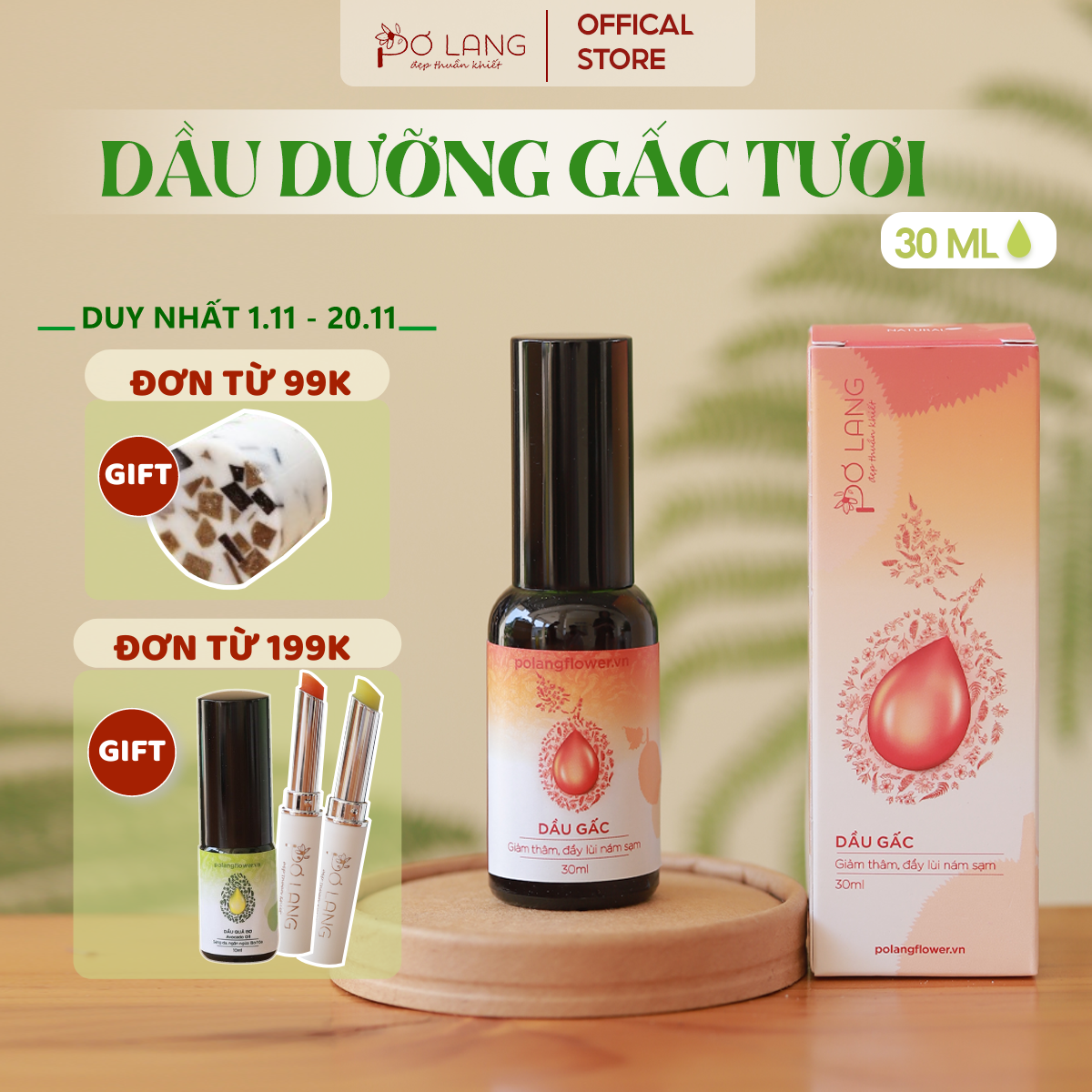 Dầu gấc giảm thâm nám Pơ Lang 30ml