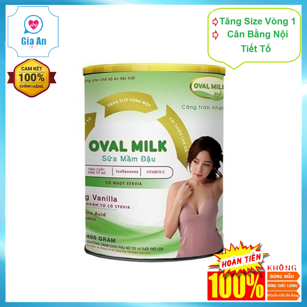 Sữa mầm đậu nành tăng vòng 1 oval milk 400g