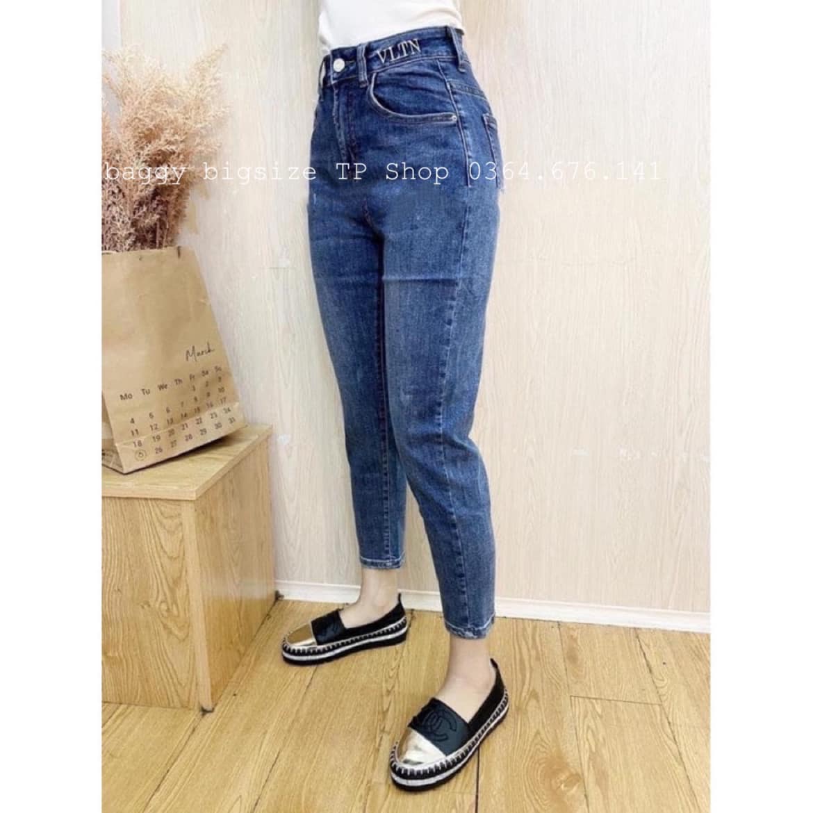 950 Đậm Quần baggy jean cao cấp bigsize 42-90kg vải jean co giãn 4 chiều