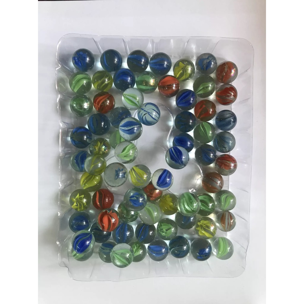 Combo 140 viên bi ve 8 khía đủ màu size 1.6 cm bằng thủy tinh - combo 140 viên bi đủ màu sắc
