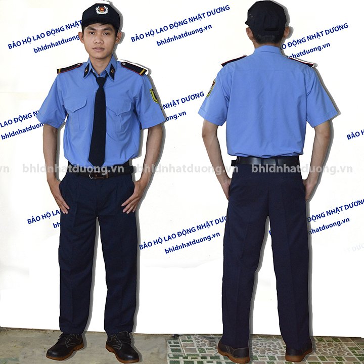 Đồng phục bảo vệ ngắn tay có logo bảo vê không phụ kiện áo vải ford quần kaki thành công - NT01