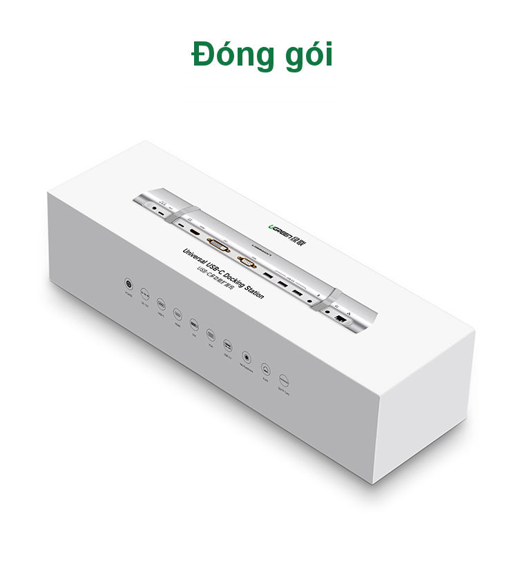 Bộ chuyển đổi đa năng USB type C hỗ trợ 13 cổng đầu ra, cáp dài 0.5m UGREEN MM131 Bộ chuyển đổi đa năng USB type C hỗ trợ 13 cổng đầu ra, cáp dài 0.5m UGREEN MM131