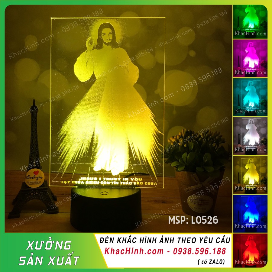 [HCM]Đèn led Lòng Chúa Thương Xót tranh điện thờ chúa tranh thư pháp Đèn led khắc hình theo yêu cầu đèn khắc hình cá nhânquà tặng sinh nhật tranh thư phápđèn để bàn đèn ngủ đèn trang trí