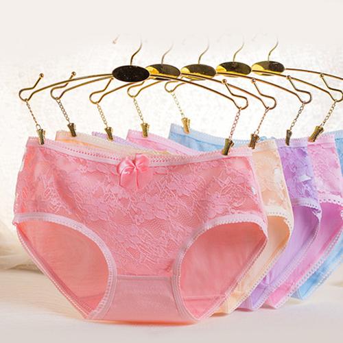Set 10 quần lót nữ ren cotton phối nơ xinh siêu quyến rũ nhiều màu ql11