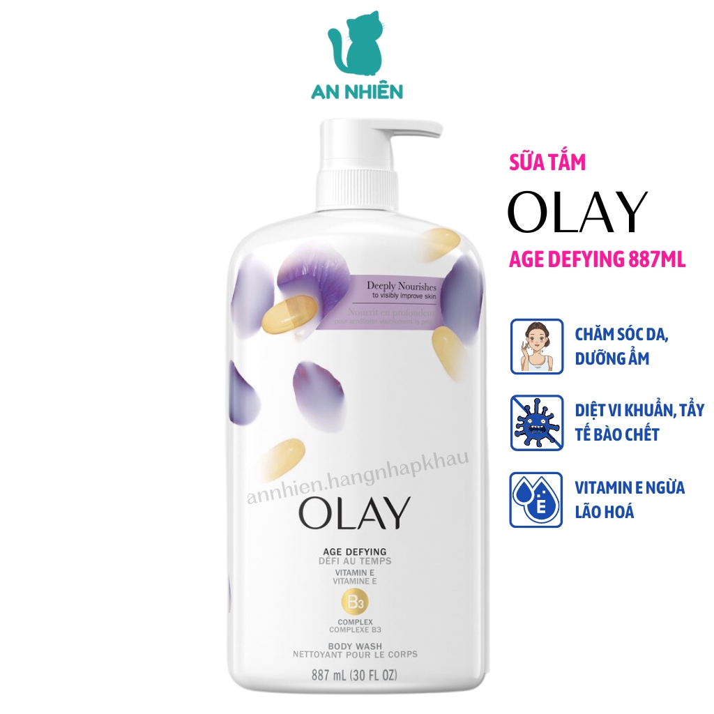 Sữa tắm Olay Age Defying vitamin E ngừa lão hoá 887ml
