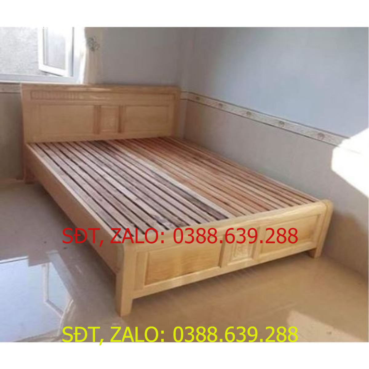 Giường Ngủ Gỗ Sồi Nga 1m2x2m Màu Tự Nhiên ,giường gỗ cao cấp .
