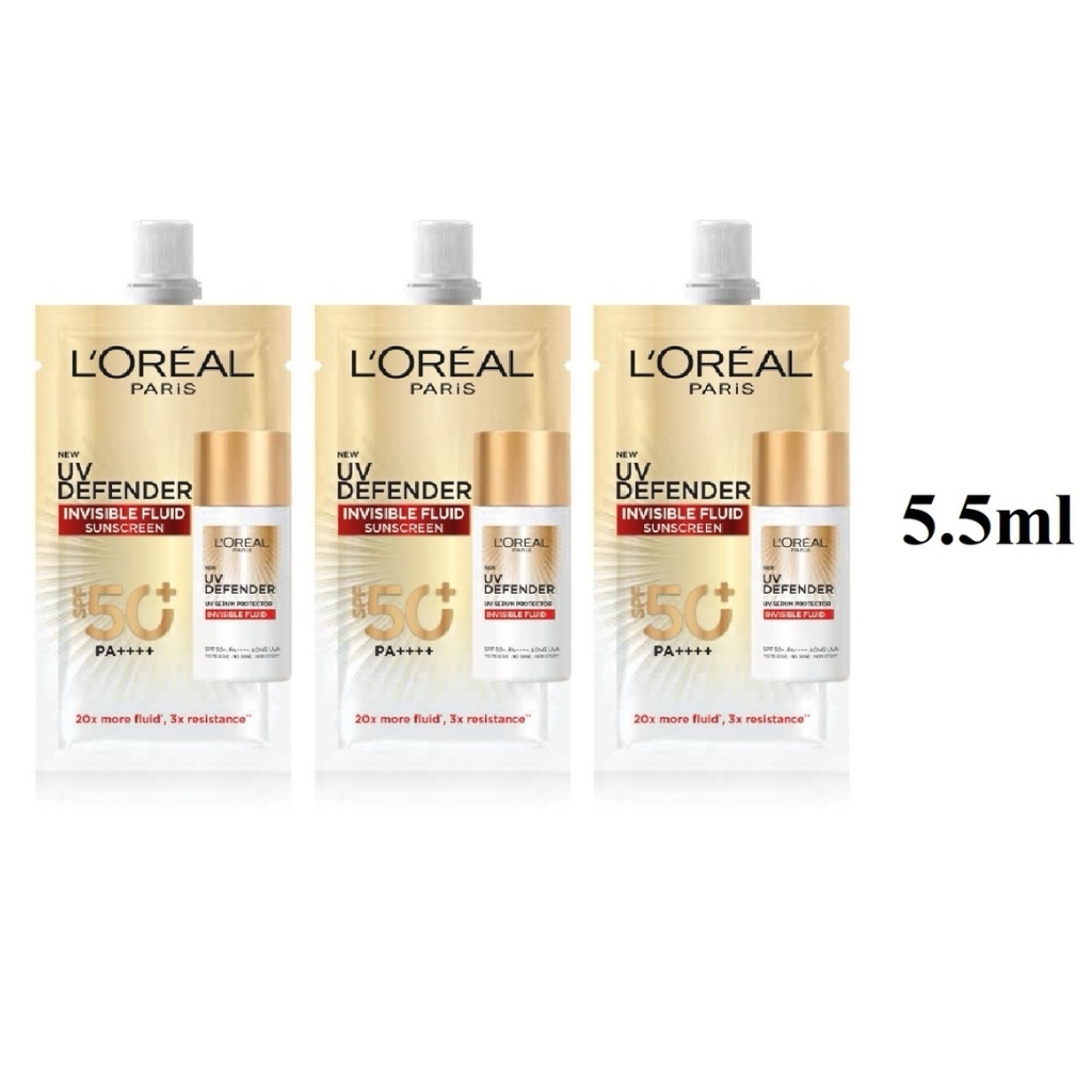 Combo 3 gói kem chống nắng bảo vệ toàn diện l'oreal paris uv defender spf 50+ pa ++++ 5.5ml