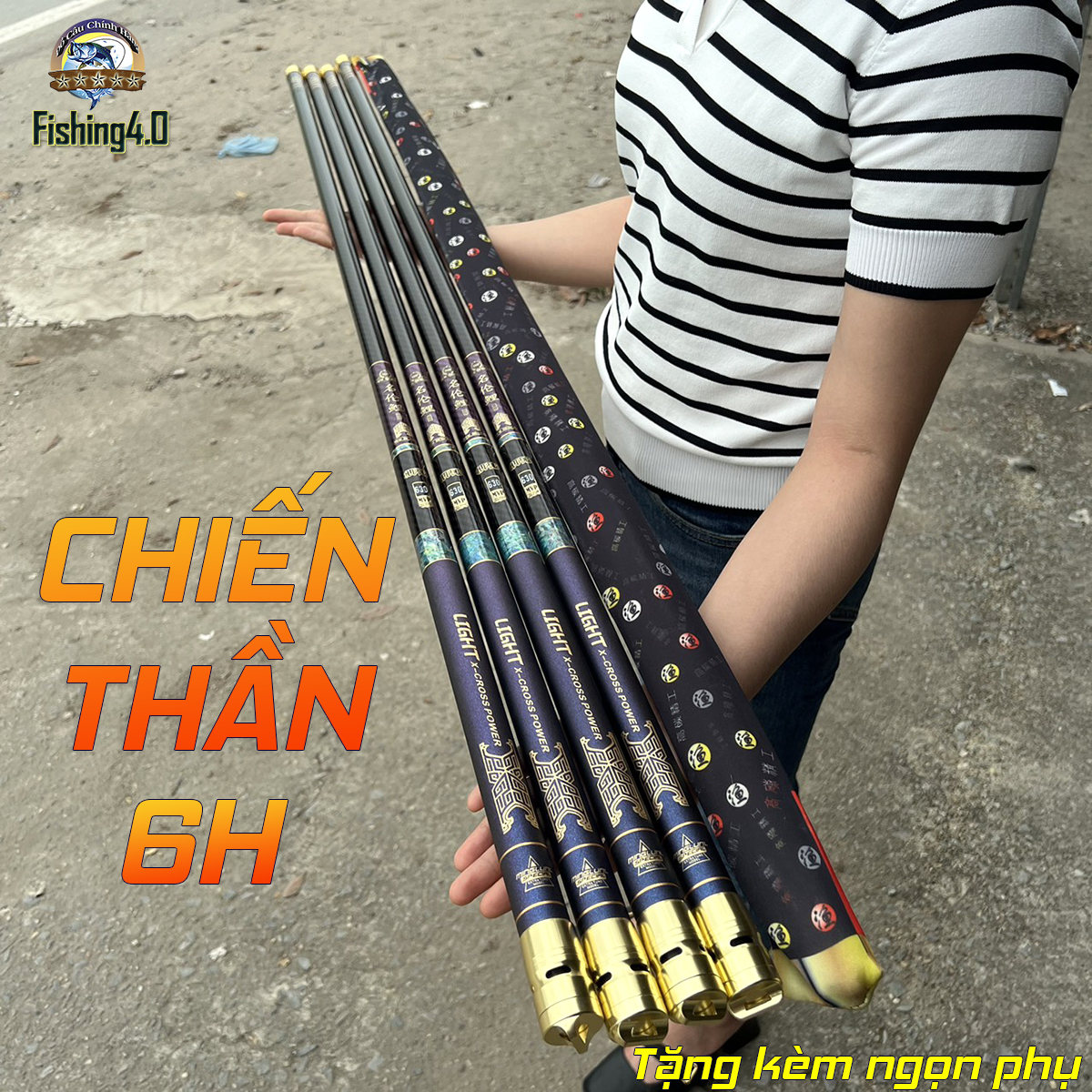 Cần Câu Tay Chiến Thần 6H Đối Trọng Săn Hàng - Tặng kèm ngọn phụ BB58