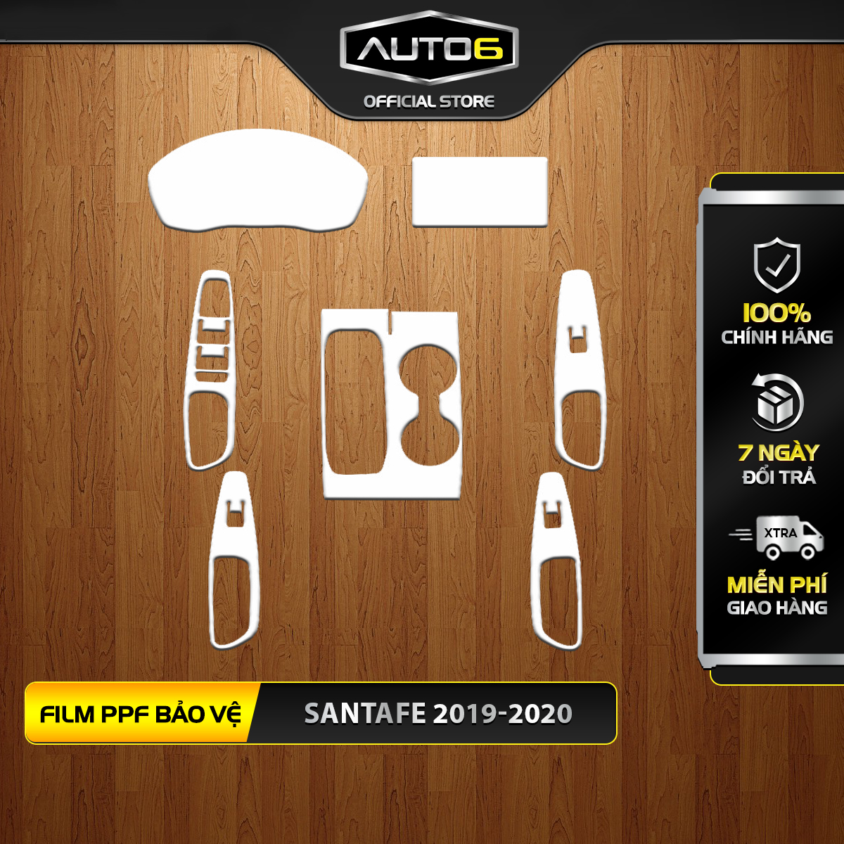 HYUNDAI SANTAFE [2019-2020] - Film PPF dán bảo vệ nội thất ô tô -AUTO6- Made in Việt Nam, chống xước, làm mờ đi các vết xước cũ hiệu quả, giữ lại độ zin cho xe