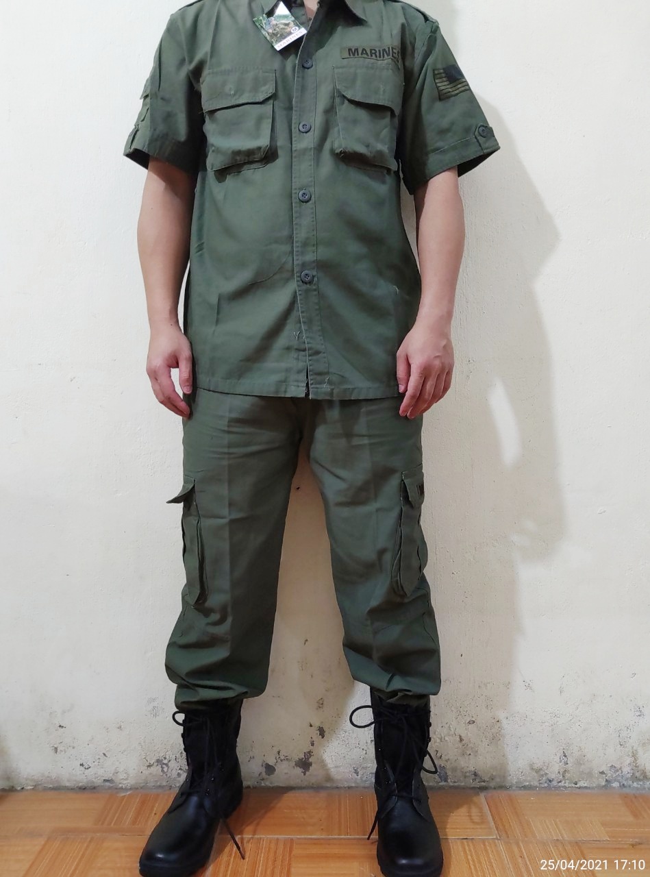 QUẦN ÁO LÍNH MÀU XANH CỘC LOẠI 1