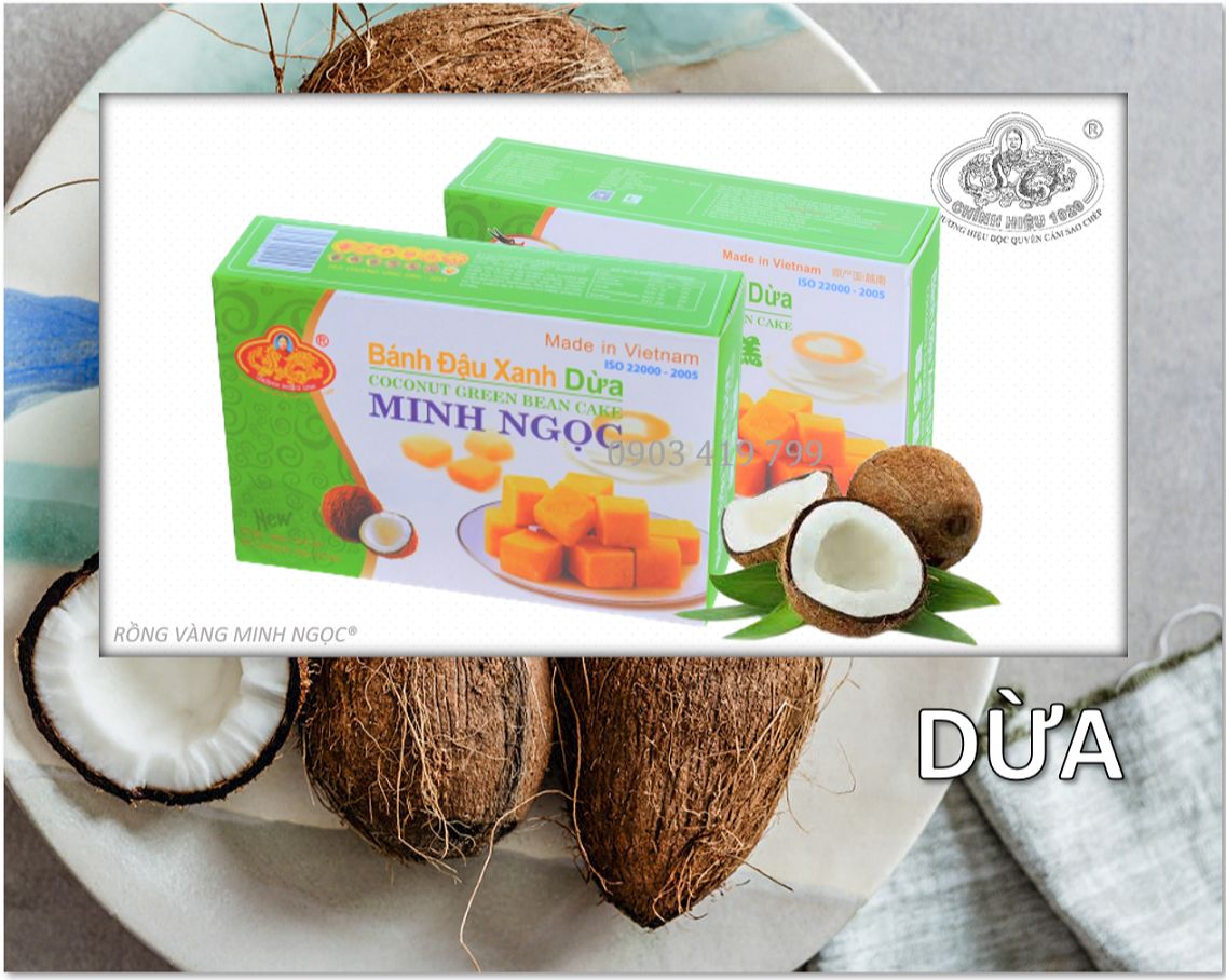 Bánh đậu xanh dừa rồng vàng minh ngọc