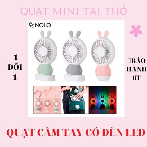 [ HOT TREND] Quạt Mini Cầm Tay Tích Điện GUTEK ZW2802, Tai Gấu, Tai Thỏ Nhỏ Gọn, 2 Tốc Độ Gió, Kèm Chân Để Bàn Có Dây Đeo Cổ Tích Hợp Đèn LED Đổi Màu, Sạc Tích Điện, Nhiều Màu Sắc